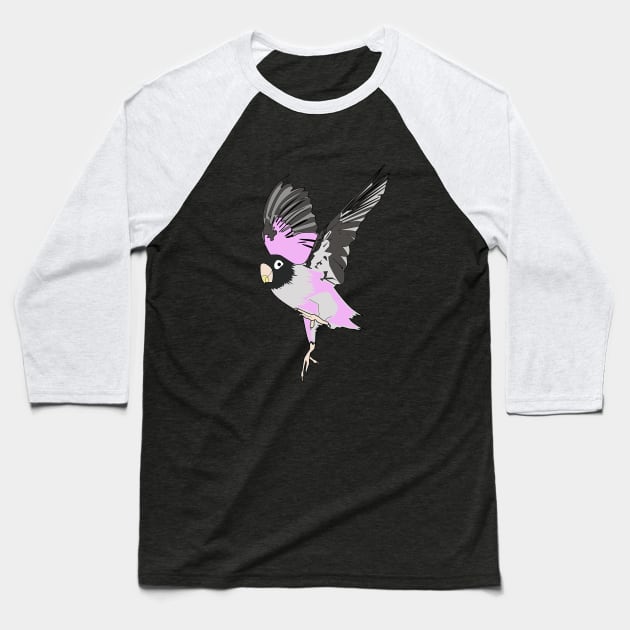 Pink Love Bird Baseball T-Shirt by adamzworld